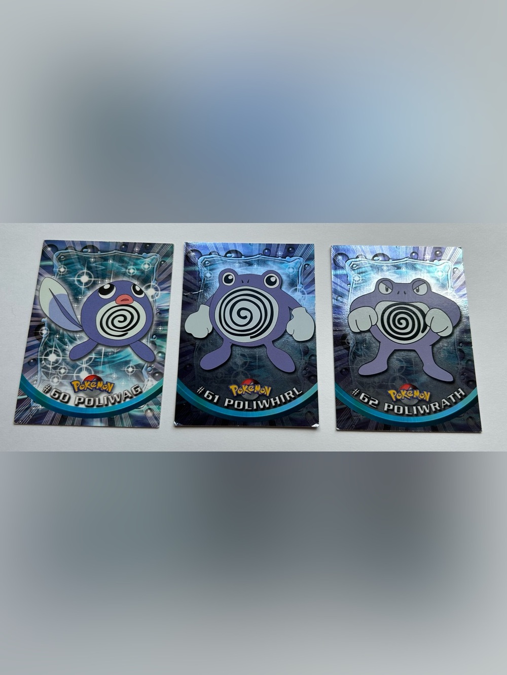 Vintage Pokémon Topps Poliwag, Poliwhirl and Poliwrath